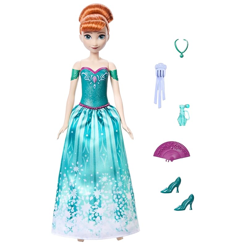 マテル アナと雪の女王（Disney Frozen） くるっとまわして！アナ ひみつのアクセサリー きせかえ人形・ハウス ままごと・ごっこ遊び 3歳から グリーン JBG60