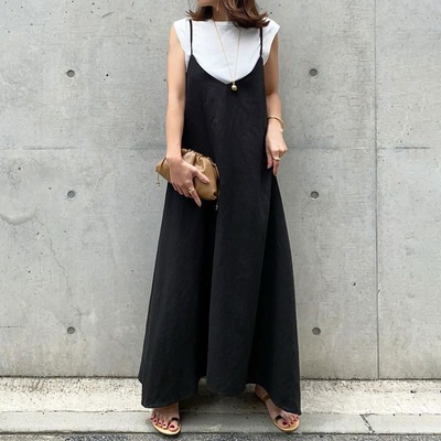 トップス ワンピース フレアワンピース ロング ロング丈 袖なし ノースリーブ Aライン シフォン プルオーバー ドレス かわいい きれいめ シンプル カジュアル 大人 上品 おしゃれ お洒落 レトロ
