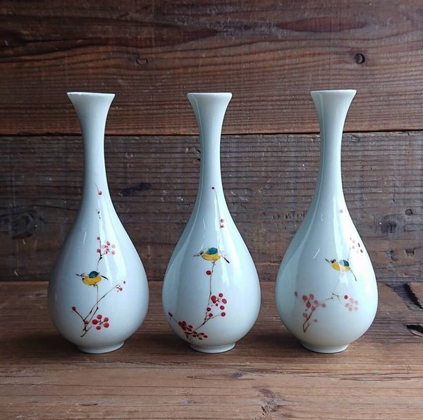 花瓶 花器 フラワースタンド インテリア雑貨 家具 インテリア 龍泉 青磁 一輪挿し 水滴瓶 花鳥