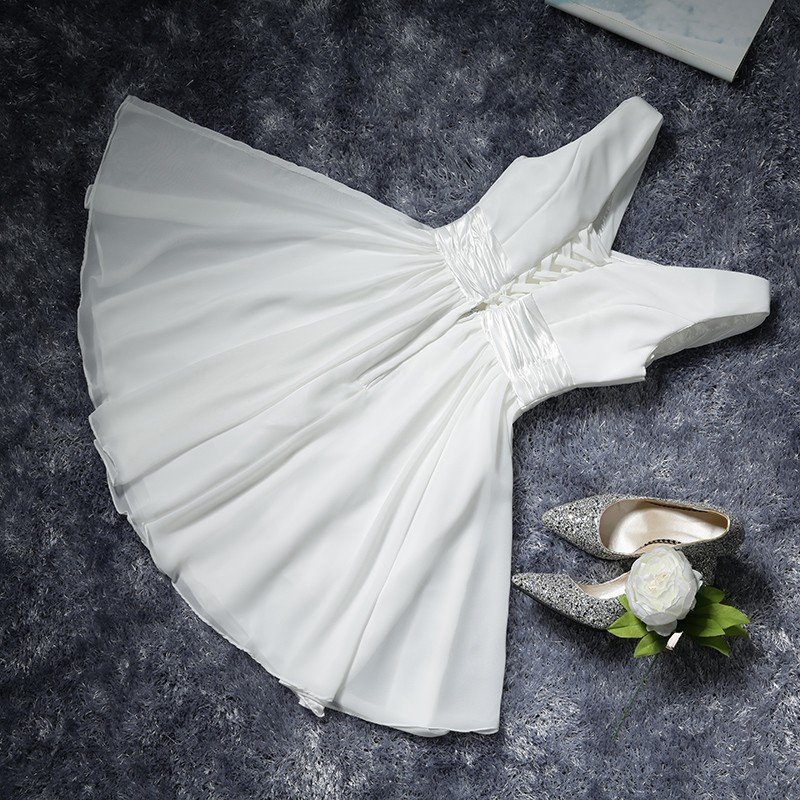 ミニドレス 安い 結婚式 ウエディングミニドレス パーティードレス 演奏会 ミニ 二次会 ウェディングドレス 花嫁 コンサート 白