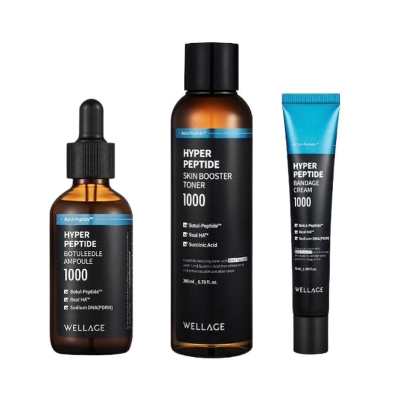 [3種セット][穴奥の弾力トリプル]ハイパーペプチド スキンブースター トナー 200ml+ボトリフトアンプル 50ml+バンデージクリーム 50ml