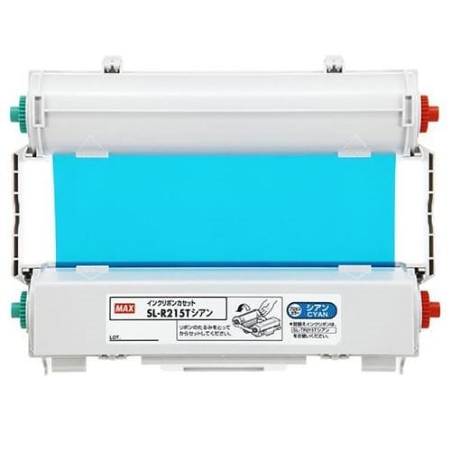 （まとめ買い）マックス CPM-200専用 詰め替え式プロセスカラー印刷インクリボン シアン SL-R215Tシアン [x3]