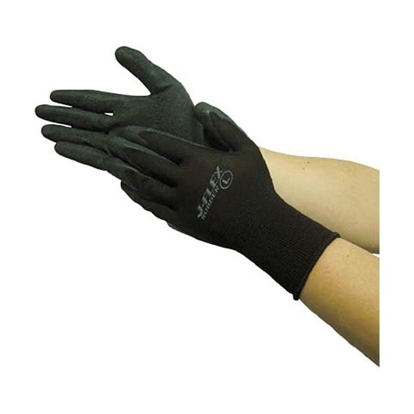 （まとめ）ユニワールド WORKS HOMME J-FLEX ラバー ブラック LL 1双[x50]