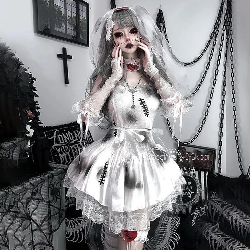 パペットの花嫁*ハロウィン衣装 ダークロリータドレス 制服 サブカルウェア ハロウィン