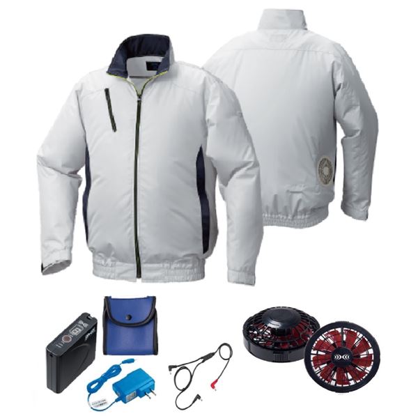 KU92010空調服 ポリ カジュアル FAN2200BR/LISUPER1 銀xダーク紺 L 18,860円