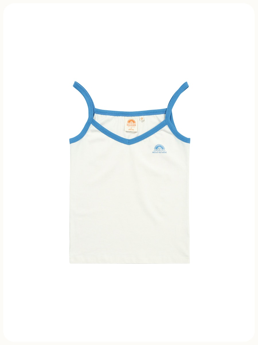 HELLO SUNRISE Color Line Sleeveless White & Blue