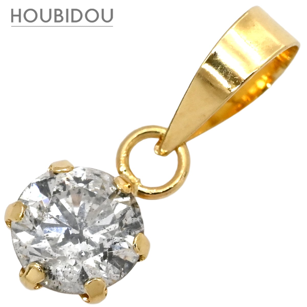 ペンダントトップ ダイヤ 0.25ct イエローゴールド ペンダントヘッド Au750 18K 1P 1石 1粒 ソリティアデザイン 【中古】