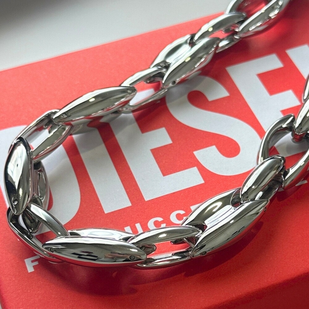 DIESEL ディーゼル ネックレス メンズ チェーン ステンレス 太め ボリューム 重厚 シルバー おしゃれ かっこいい ブランド アクセサリー 誕生日 記念日 ギフト DX1586040 クリスマ