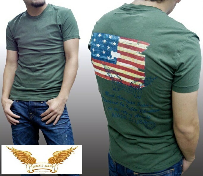 ロビンズジーン メンズ Tシャツ ROBIN S JEAN FLAG アーミー 半袖 シャツ safari サファリ LEON レオン オーシャンズ 掲載 ジーンズ ブランド ロビンズジーンズ セレブ