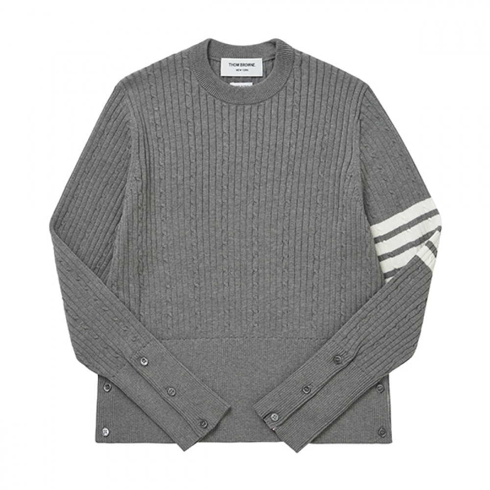 トムブラウン MKA460A Y3014 055 4バーストライプベビーケーブルリップメンズニット