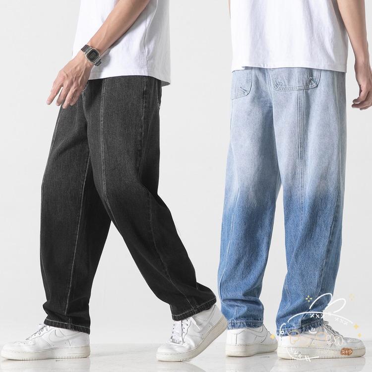 期間限定オファージーンズ メンズ きれいめ グラデーション デニム ワイドパンツ 春 夏 秋 ボトムス ウォッシュ ウェストゴムジーンズ メンズ きれいめ