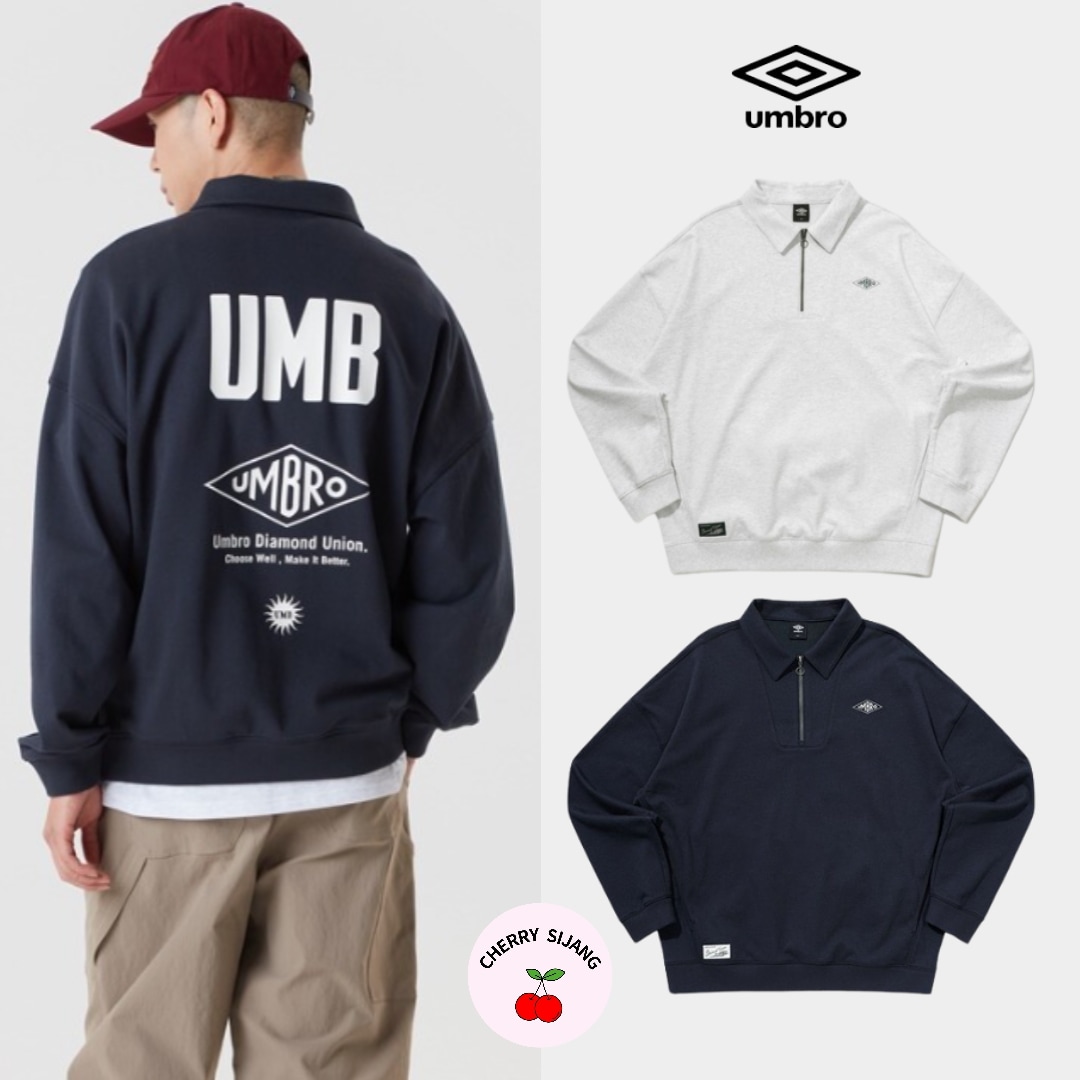 日本未入荷 ユニセックス ハーフジップロゴスウェット