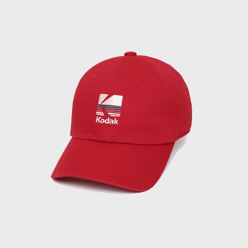 コダックアパレル レインボー刺繍キャップ RED