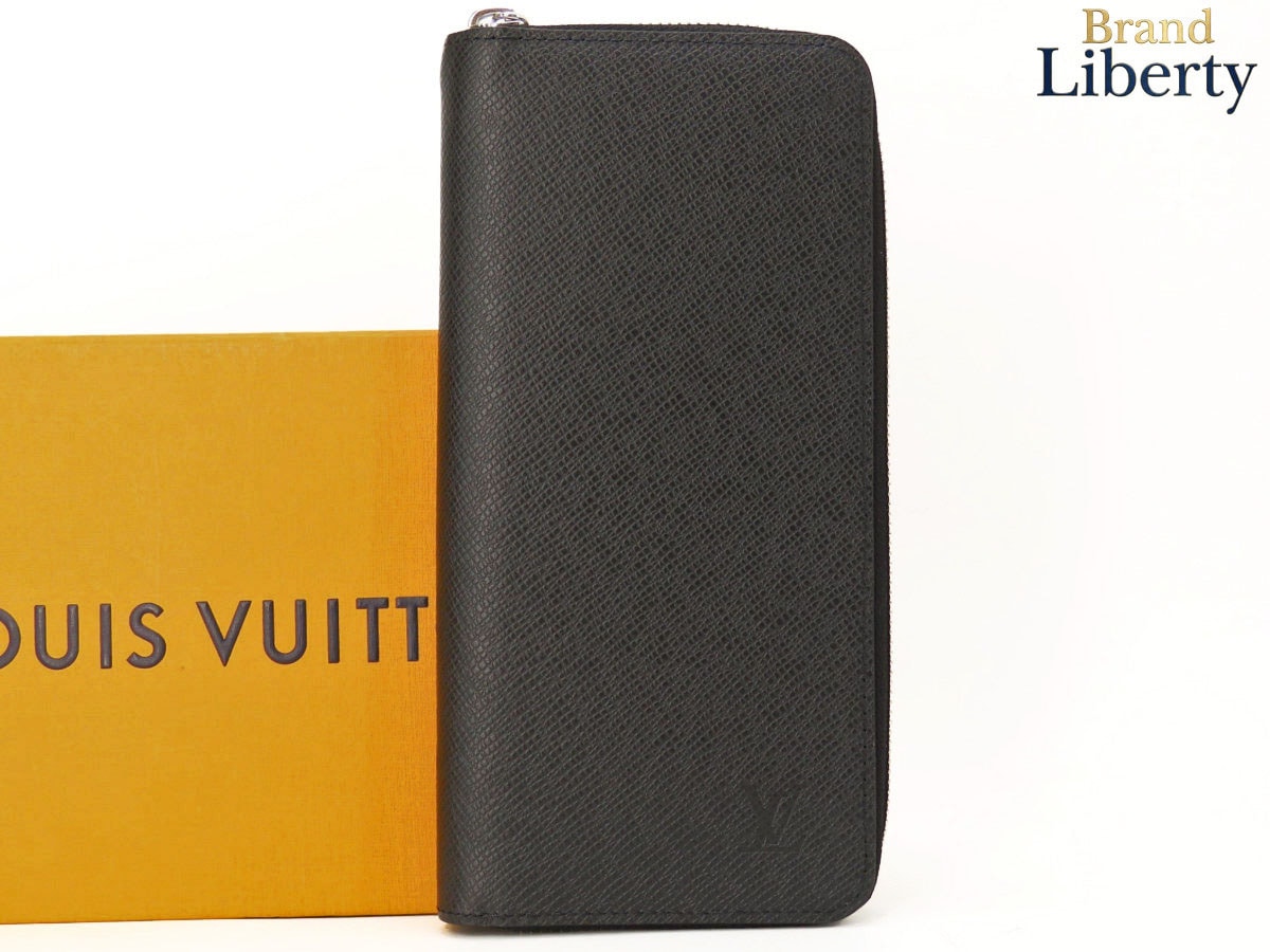 ほぼ新品ルイヴィトンLOUISVUITTONタイガジッピーウォレットヴェルティカルラウンドファスナー長財布ノワールブラックカーフレザーM30503