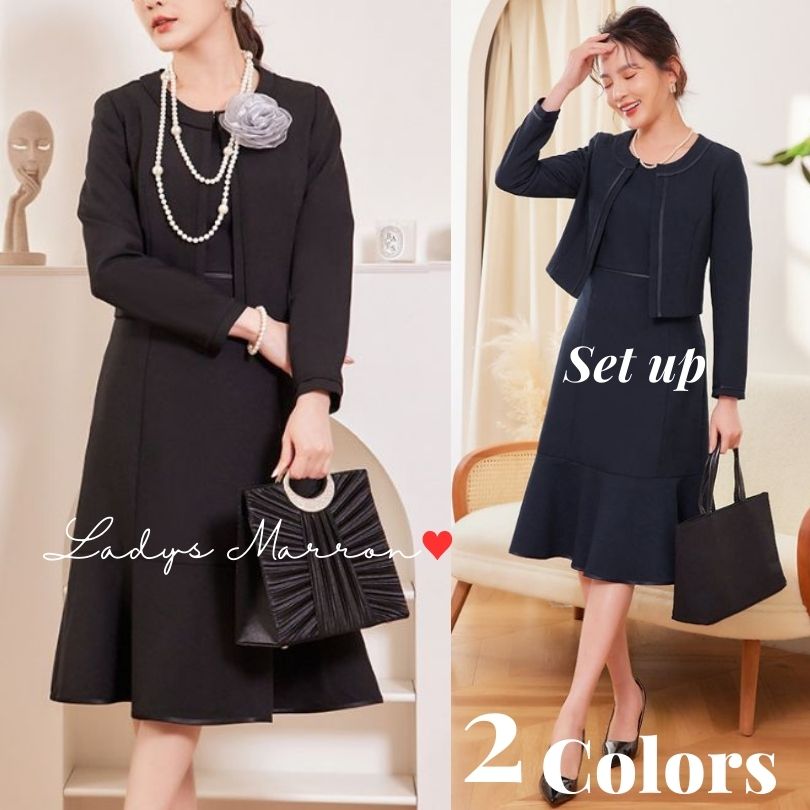 新品追加 喪服レディース セット ワンピース 法事 葬式 葬儀 お通夜 服装 センスのいい 喪服 礼服 ブラックフォーマル 卒業式 母親 ママ 服装 セレモニースーツ 女性 婚葬祭 結婚式 20代 3