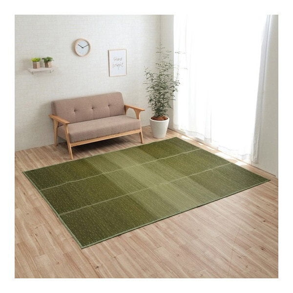 1060470122604 ラグ 小林製薬 持続性抗菌剤 KOBA-GUARD 制菌 抗菌防臭 滑り止め 不織布 夏 い草 グラデーション グリーン 約126×190cm メーカー直送