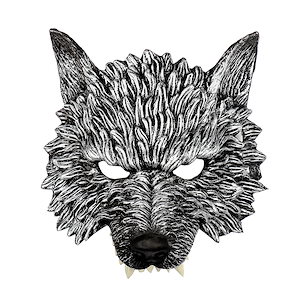 狼 マスク 仮面 やわらかい 3D 立体 オオカミ 仮装 半顔 半面 コスプレ ダンス ハロウィン