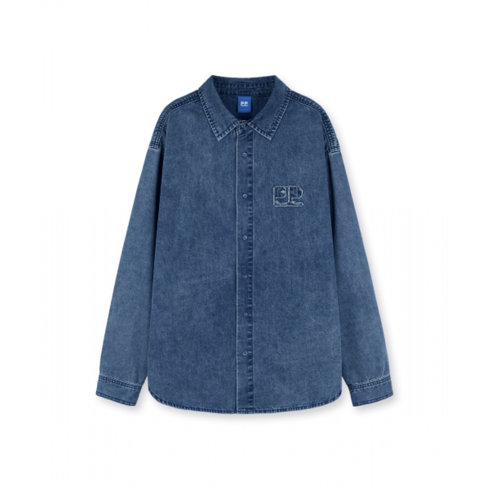 FREI ウォッシュデニムオーバーフィットシャツ (INDIGO)