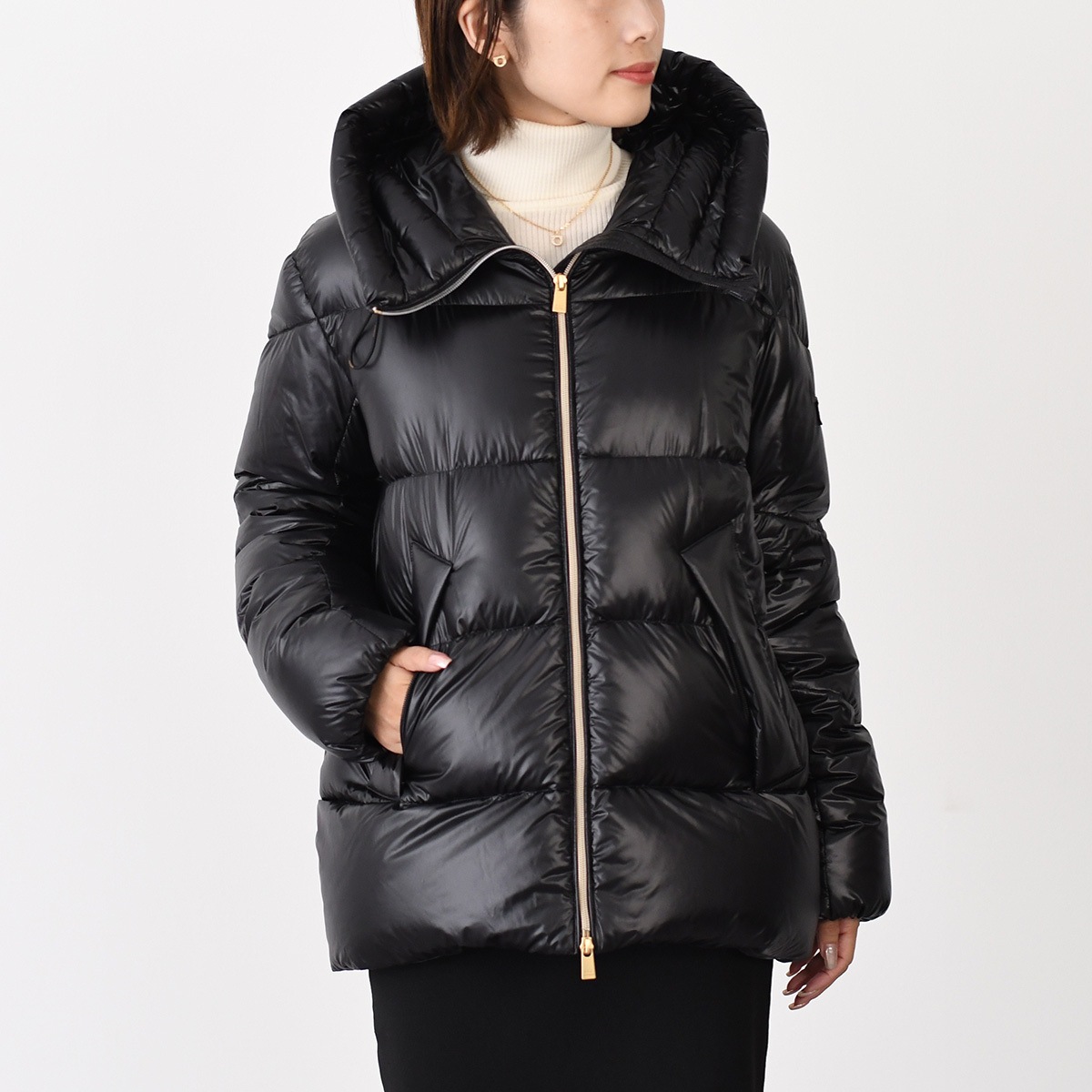 アウター ダウン LARALI ダウンジャケット LTLA24A4236 D レディース BLACK ブラック Aライン 秋冬 防寒 おすすめ