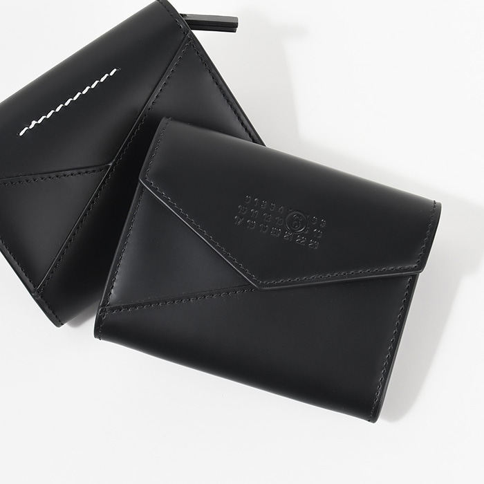 メゾン マルジェラ 折りたたみ財布 レザーフラップウォレット SA5UI0010 P7183 レディース ブラック ユニセックス レザー