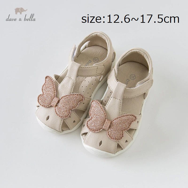 直輸入正規品dave and bella 12.617.5cm サンダル リボンモチーフ カーキ 女の子 夏