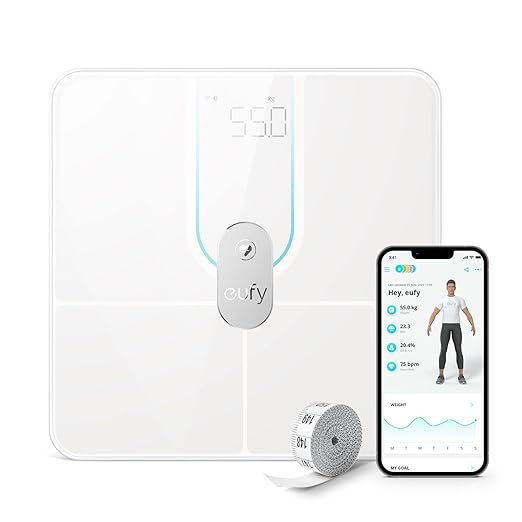 Smart Scale P2 Pro（体重体組成計）【アプリ対応 / Fitbit連携 / 体脂肪率 / BMI / 心拍数 / 筋肉量 / 基礎代謝量 / 水分量 / 体脂肪量 / 骨量 / 内臓脂