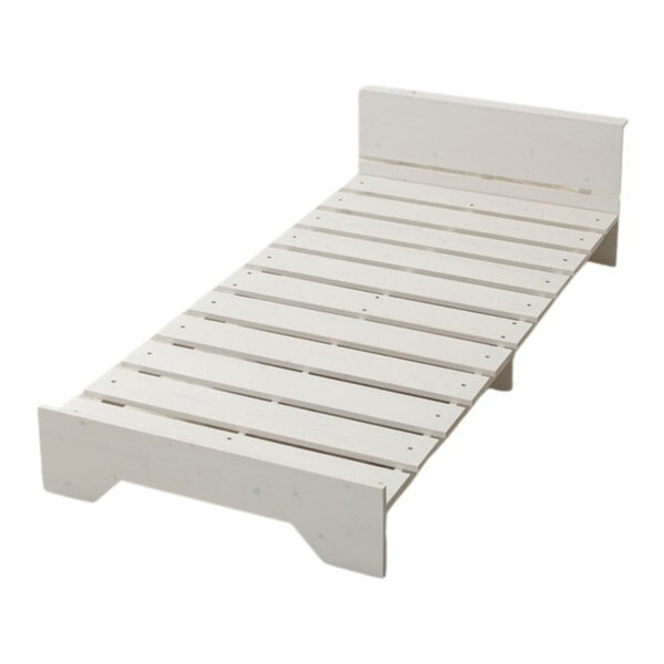 サン・ハーベスト ZLF-102 SS WH 宮付き天然木ステージすのこベッド (セミシングルサイズ) メーカー直送