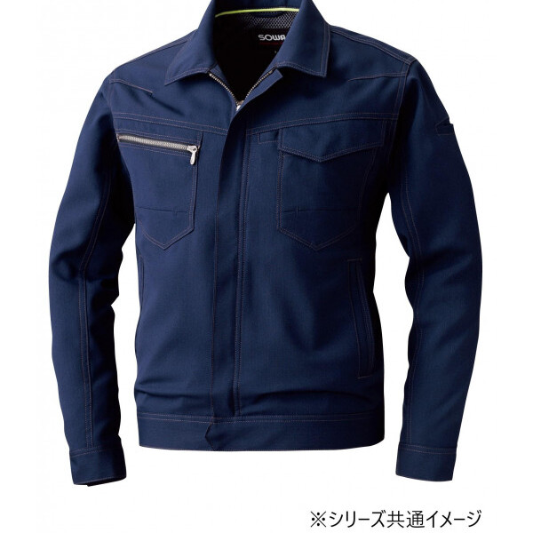 964 長袖ブルゾン(反射材付き) Mサイズ ネイビー(1) SOWA
