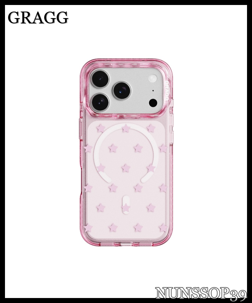 GRAGG MAGSAFE LAYERS FRAME CASE CLEAR PINK - DOT FIELD STA