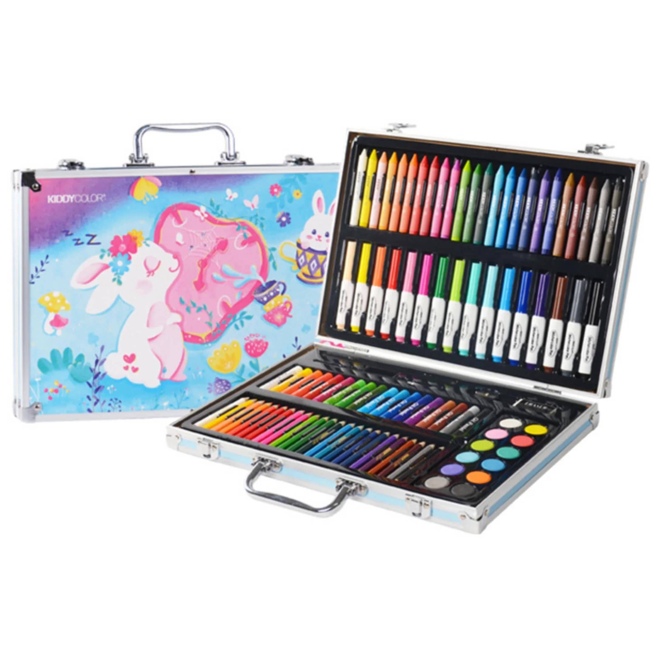 98ピース お絵かきセット 絵具セット 絵具セット アートセット アルミ収納ケース付き 携帯便利