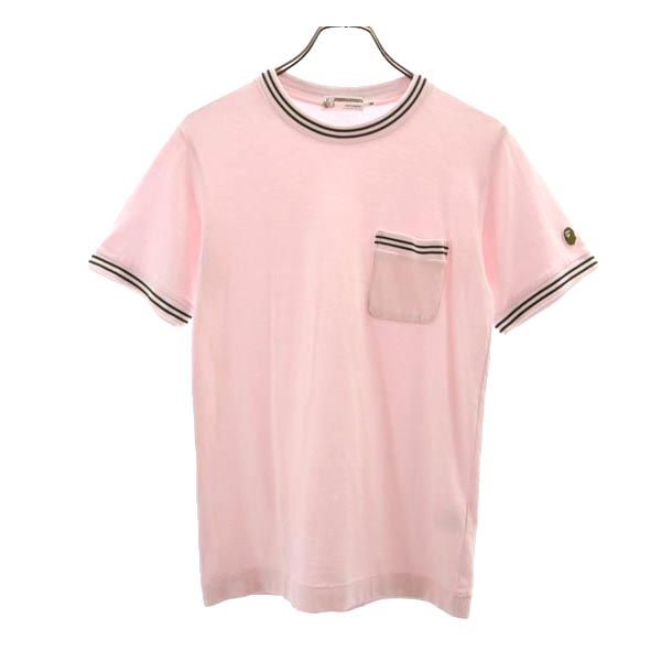 日本製 半袖 Tシャツ S ピンク クルーネック メンズ