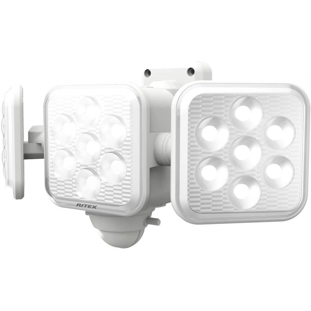 ムサシ RITEX フリーアーム式 LED センサーライト (5W×3灯) 「乾電池式」 LED-320 ホワイト センサーライト 防犯 防犯対策