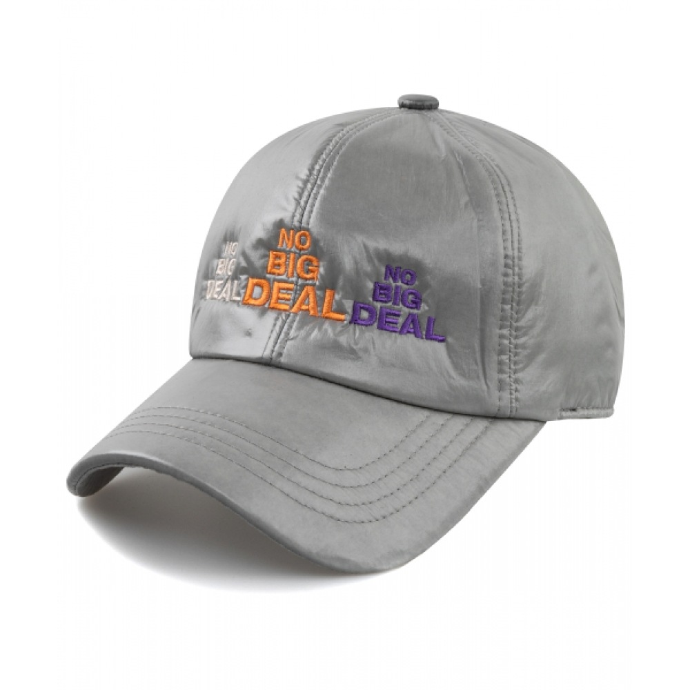WICK ノービッグディール光沢パッド入りボールキャップ-グレー