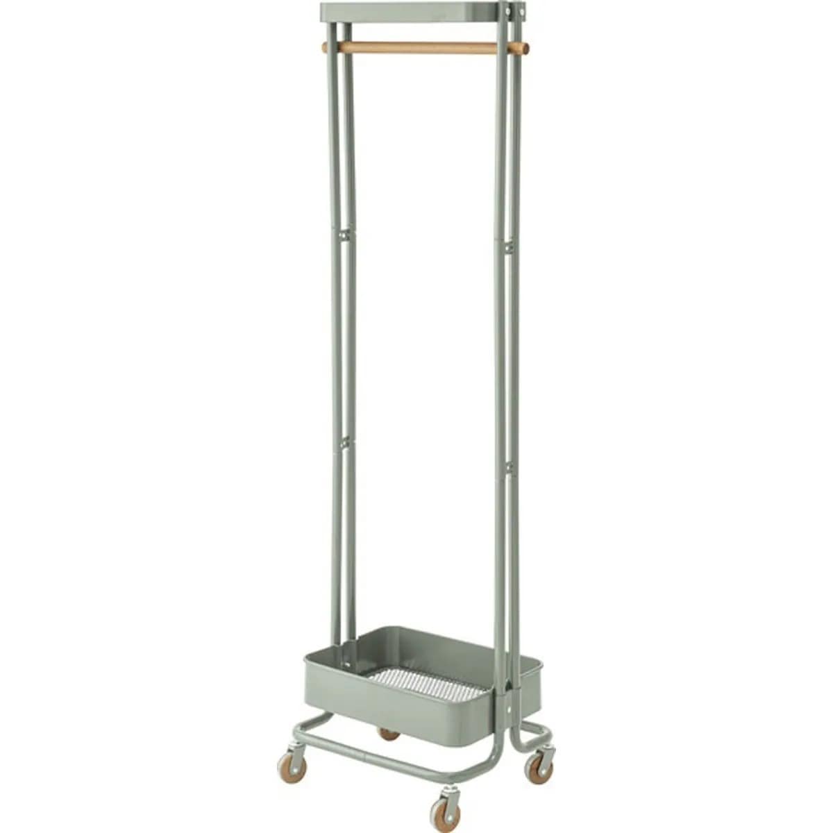 ハンガーワゴン スチール 粉体塗装 天然木 ビーチ ラッカー塗装