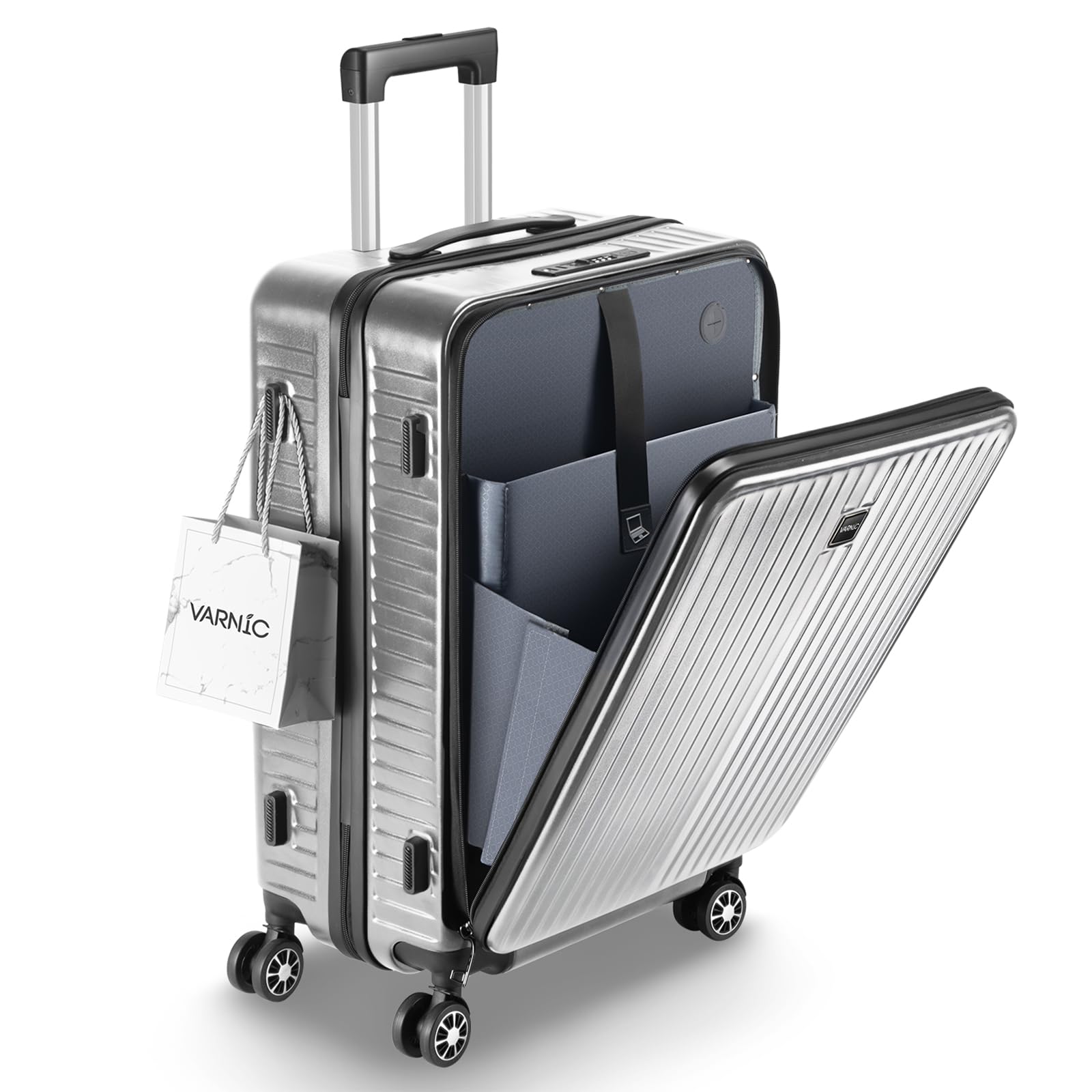 [VARNIC] スーツケース フロントオープン 多機能キャリーケース 超軽量 耐衝撃 前開き キャリーバッグ USBポート付き TSAダイヤル式ロック 360度回転 ダブルキャスター 振動軽減 軽量