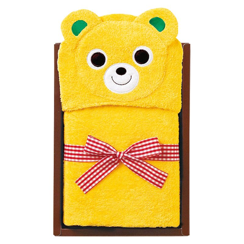 フード付バスタオル 黄