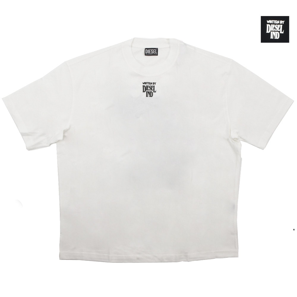 ディーゼル DIESEL Tシャツ メンズ カットソー クルーネック 半袖 プリントT ルーズフィットTシャツ ブラック ホワイト 黒 白 DIESEL T-WASH-G3[a086400beaf]