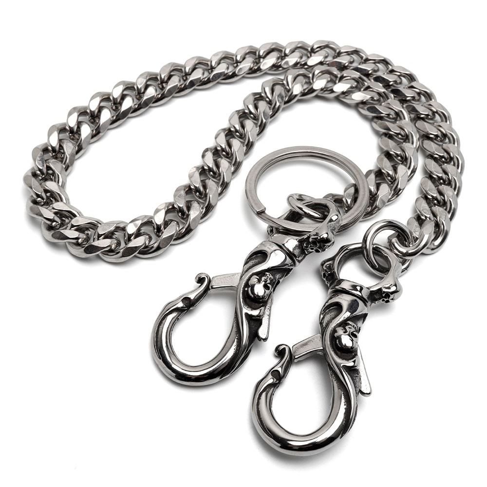 ステンレス ウォレットチェーン 喜平 2クリップ [wc073-c035-11mm]