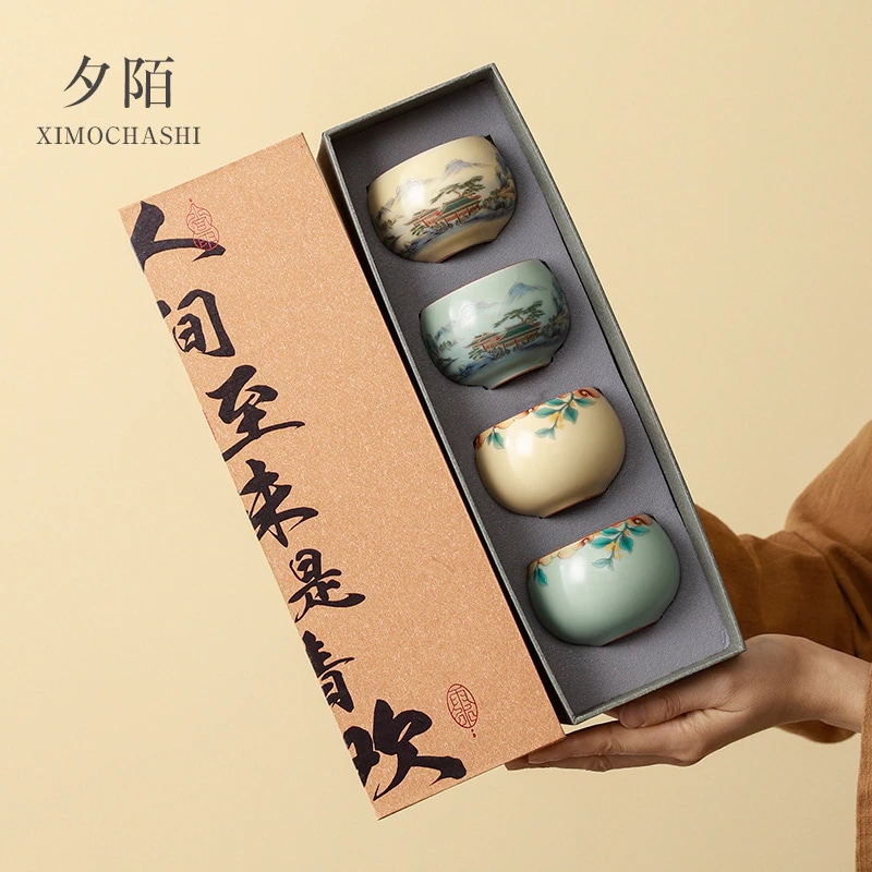 如瑶風景茶碗創作陶器茶器お土産ビジネスギフト年配の方への父の日ギフト