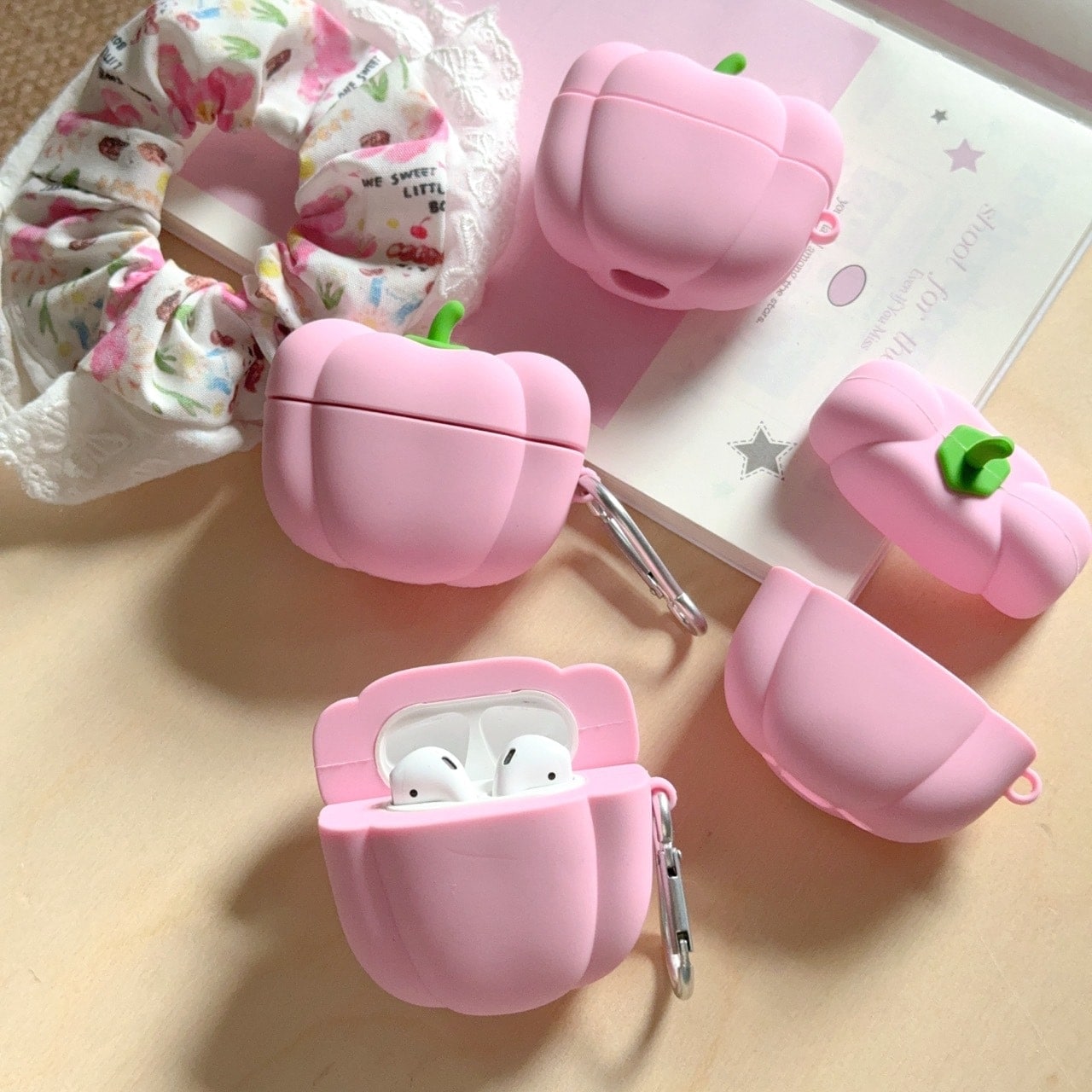 【20点セット】【送料無料】ピンクパプリカairpods 4対応アップルBluetoothワイヤレスイヤホンカバー123世代pro 2かわいいシリコン女性