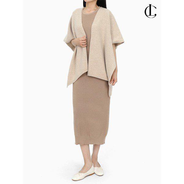 女性用ショールカーディガン ウールニット ポンチョ ケープカーディガン LBRT009_P370813572