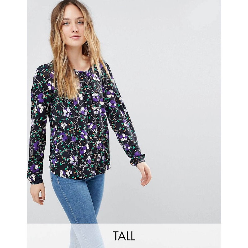 ヴェロモーダ レディース トップス【Vero Moda Tall Floral Long Sleeve Top】Night sky ヴェロモーダ レディース トップス【Vero Moda Tall Floral Long Sleeve Top】Night sky