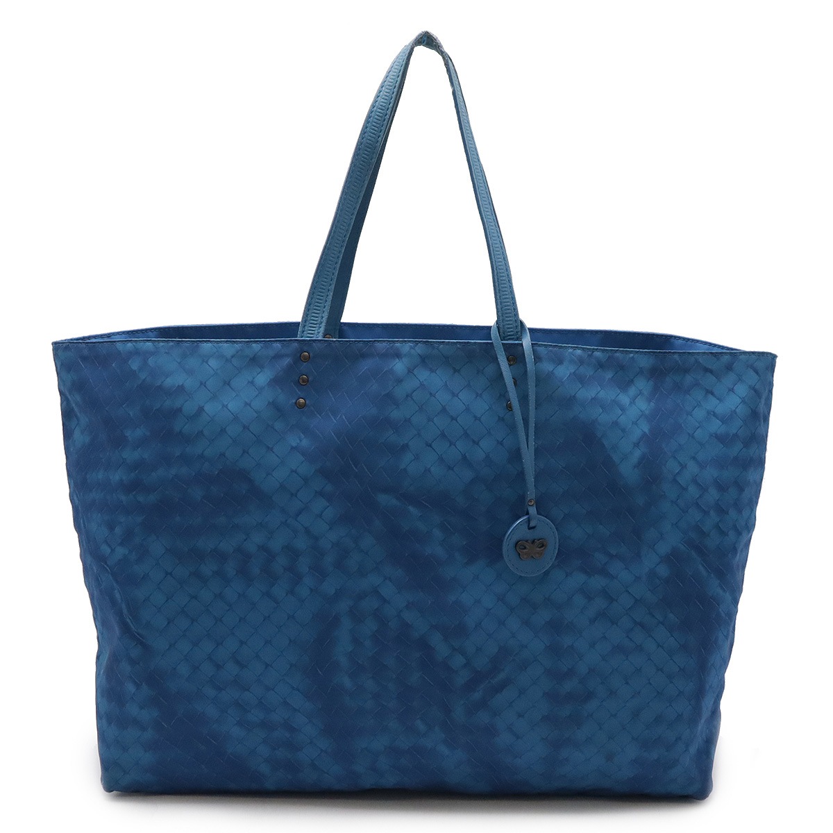 イントレッチオ リュージョン トートバッグ ショルダーバッグ ナイロン レザー ブルー 青 チャーム付