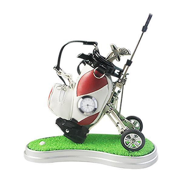 ミニゴルフバッグ ペンホルダー デスクトップデコレーション 夫 ゴルフ愛好家 同僚 赤 白