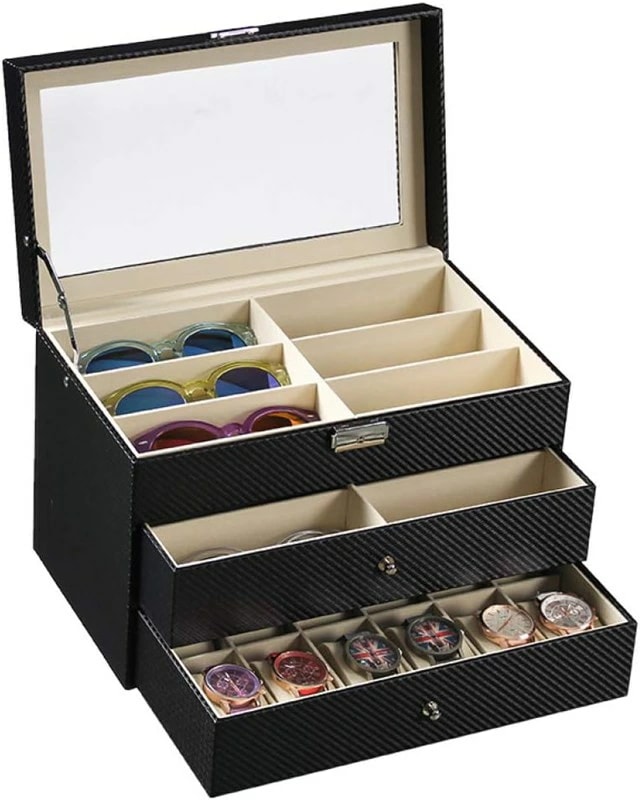 メガネ サングラス 収納ケース 12本用 ボックス コレクションケース 三段式 整理 保護 インテリア お洒落 贈り物 10,583円