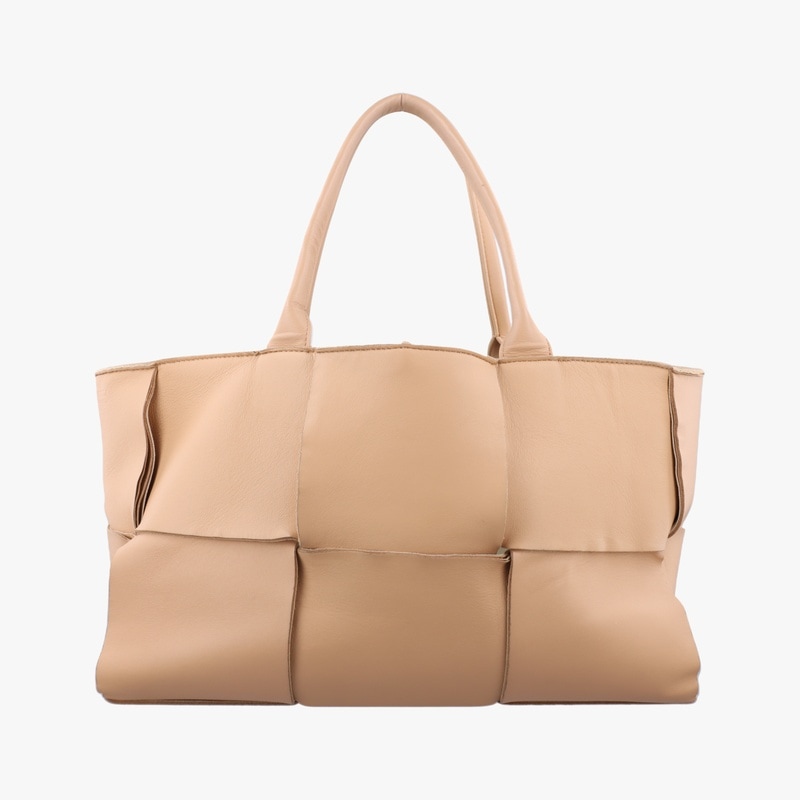 ミディアム ザ アルコ トートベージュラムスキンB09372900N中古