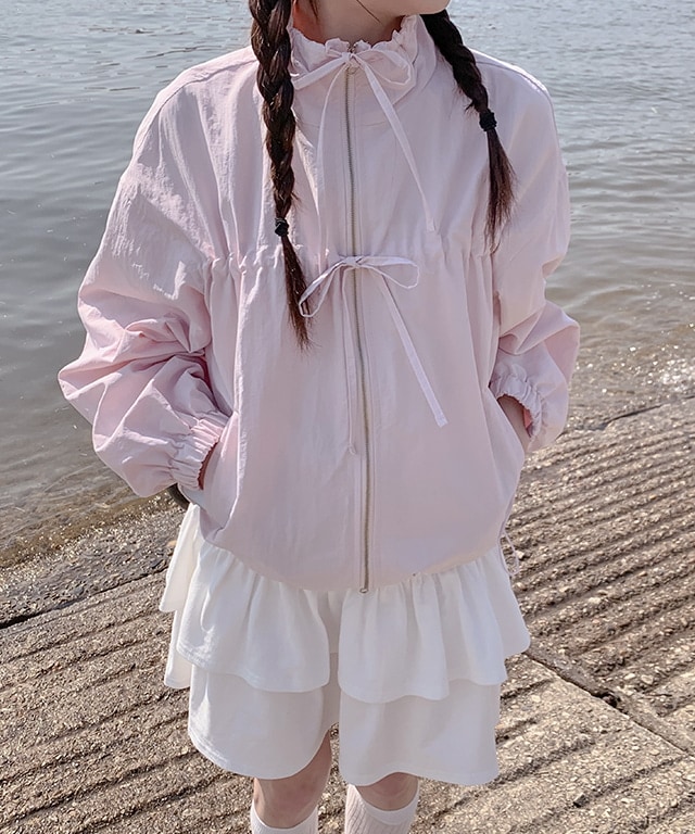 クッシュ リボン ウィンドブレーカー ジャンパー(3color) 5,105円