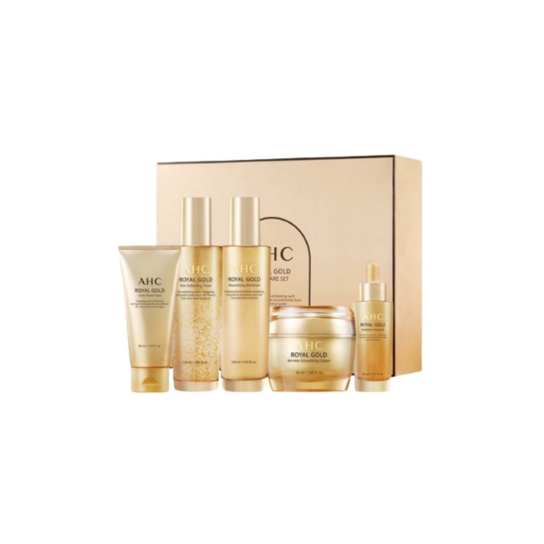 ロイヤルゴールドセット(トナー120ml+アンプル30ml+塗るパック80ml+エマルジョン120ml+クリーム50ml)