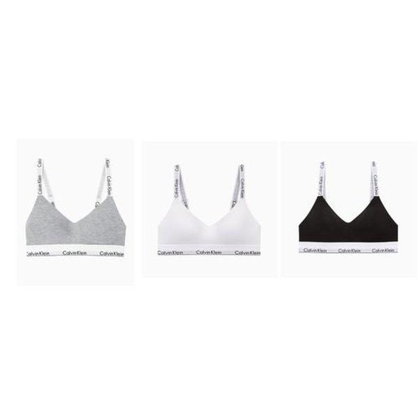 CK 女性 モダンコットン ライトリー ラインド ブラレット 3種 択1(QF7059-100/UB1/P7A)
