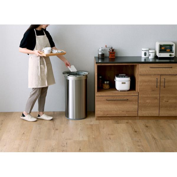 ゴミ箱 49リットル おしゃれ 自動開閉 スリム 蓋付きゴミ箱 ダストボックス キッチン用ゴミ箱 ごみ箱 電池式 センサー ステンレス シルバー